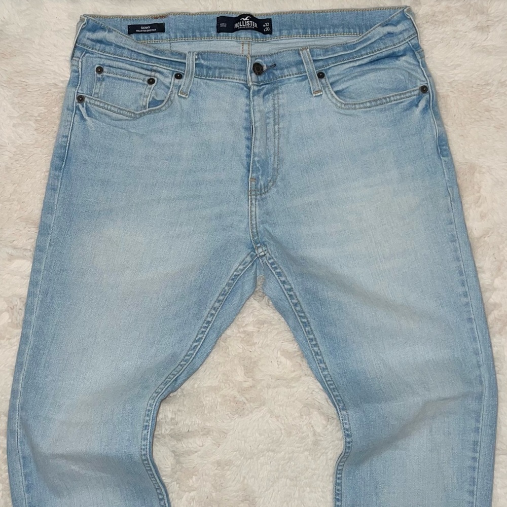 Hollister Light Blue Skinny Jeans for Men